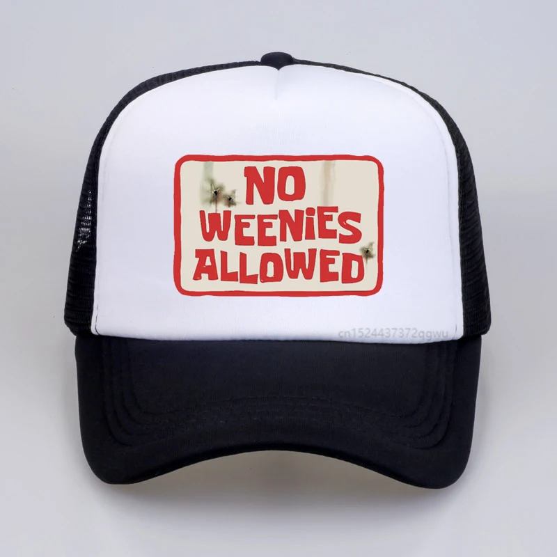 

No Weenies Allowed funny baseball cap Letter printing fashion Adjustable snapback hat men Mesh Breathable trucker hats