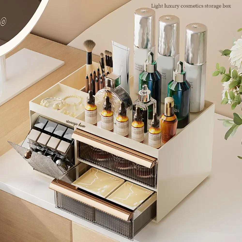 

Transparent Cosmetic Storage Box Multi-layer Drawer Type Makeup Organizer Box Multiple Uses Large Capacity