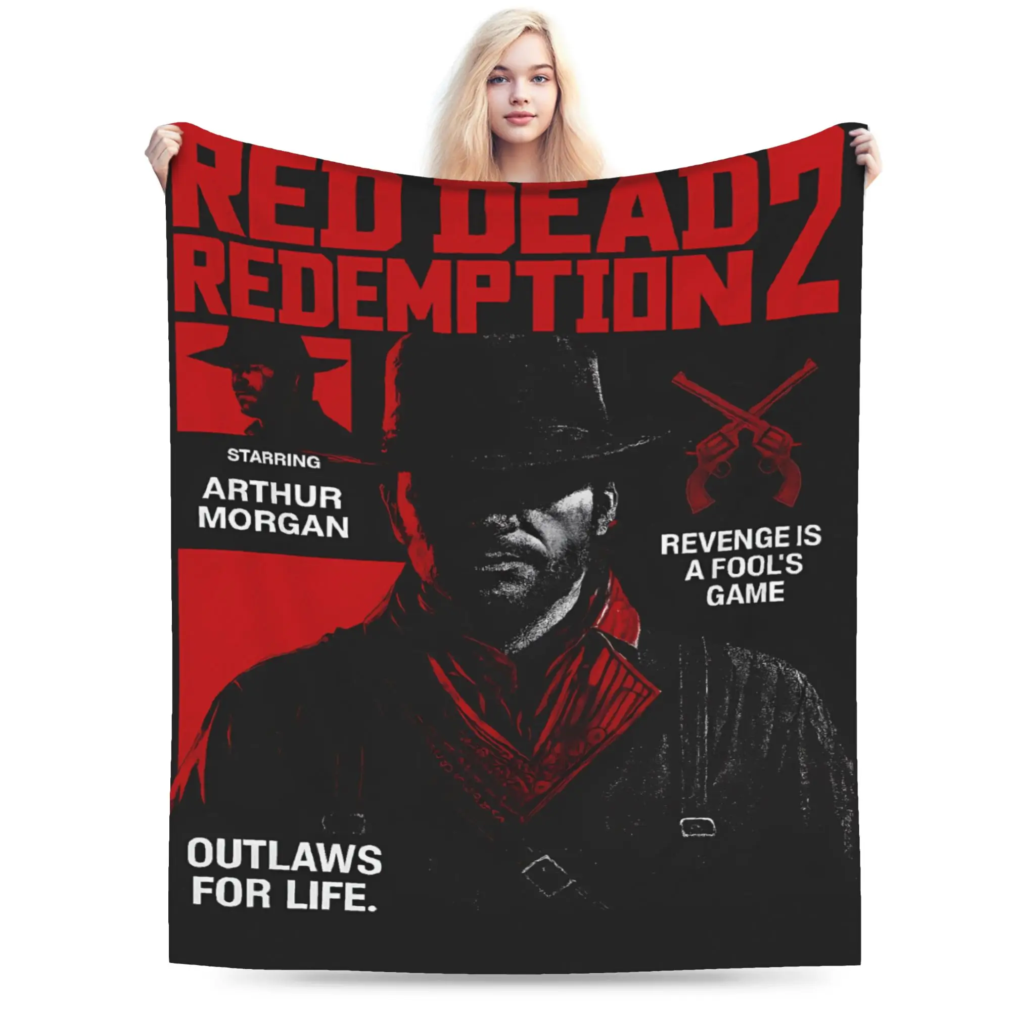 

Super Warm Blanket Picnic Red Dead Redemption 2 Bedding Throws Flannel Bedspread For Home Decor Aesthetic Sofa Bed Cover