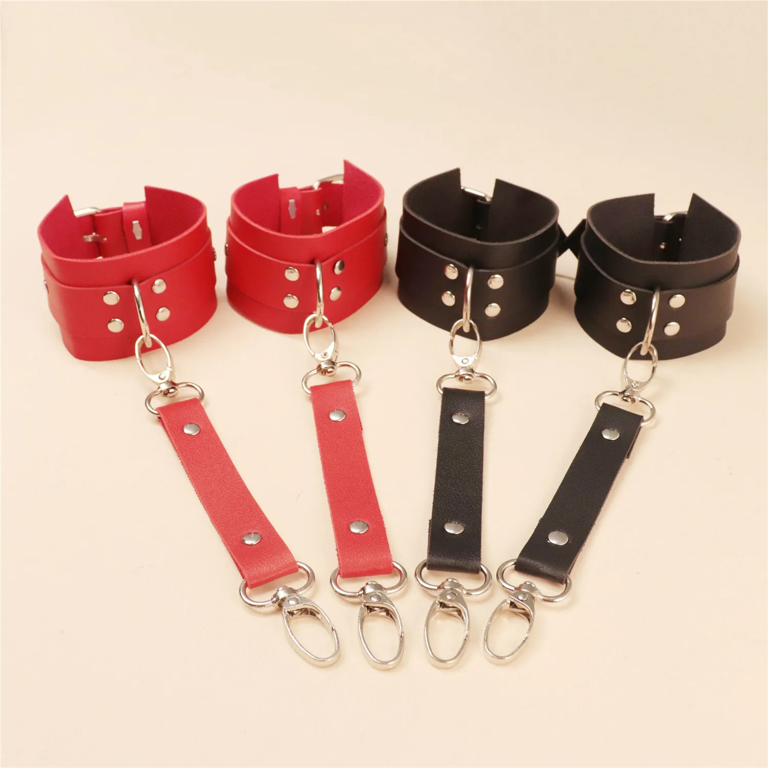 UYEE 2PCS Harness Bondage Bracelets For Women PU Leather Handcuffs Fetish Lingerie Adult Games Couples Festival Accessories Rave