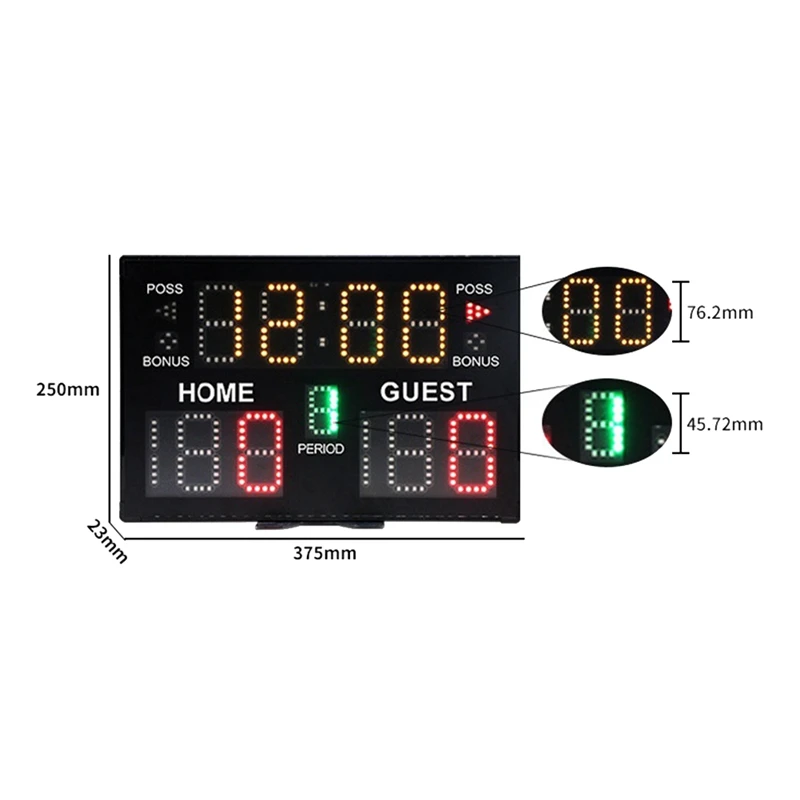 Electronic Basketball Scoreboard, Portable Digital Scoreboard With Remote For Multisports Indoor Outdoor