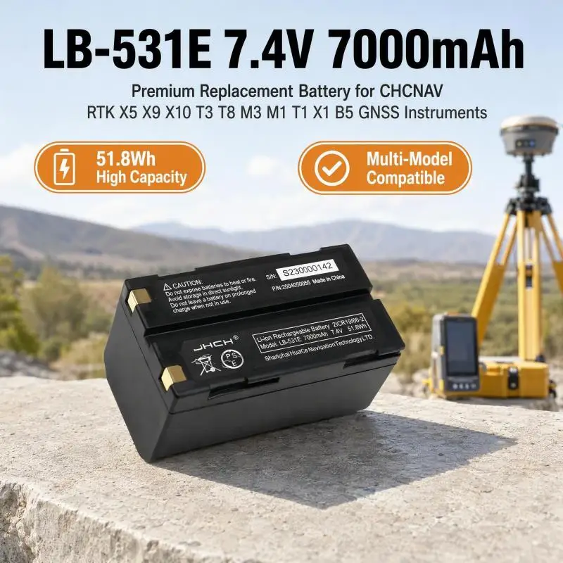 7.4V 7000mAh LB-531E Replacement Li-ion Battery for CHCNAV RTK X5 X9 X10 T3 T8 M3 M1 T1 X1 B5 GNSS GPS Surveying Instrument
