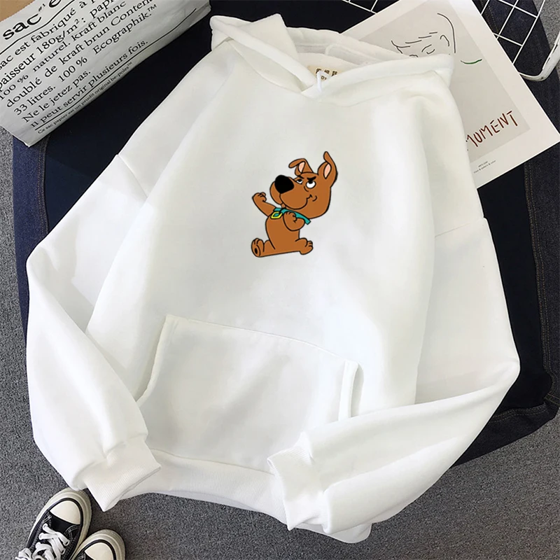 Kawaii Cartoon Dog Print Hooded Plus Size Sweatshirt Women Hoodies Harajuku Long Sleeve Female Pullover Casual Clothes Tops