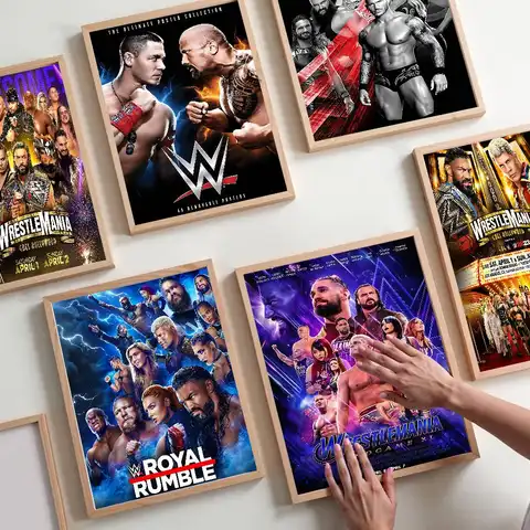 Wrestling Stars WW-WWE Vintage Posters Sticky Whitepaper Prints Posters Artwork Posters Wall Stickers