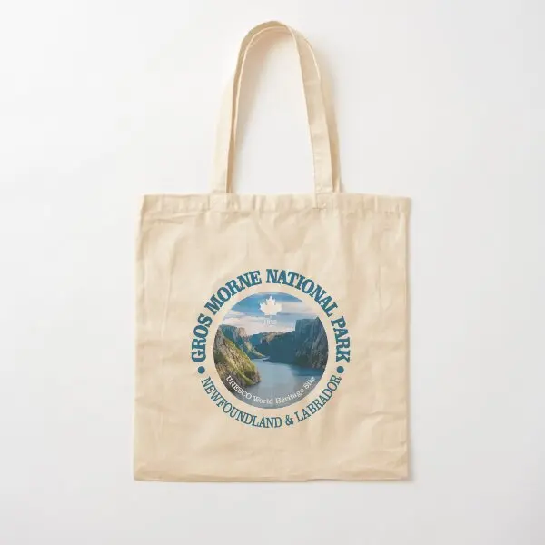 Gros Morne National Park Np Cotton  Canvas Bag Designer Handbag Tote Foldable Fashion Grocery Reusable Fabric Shoulder Bag