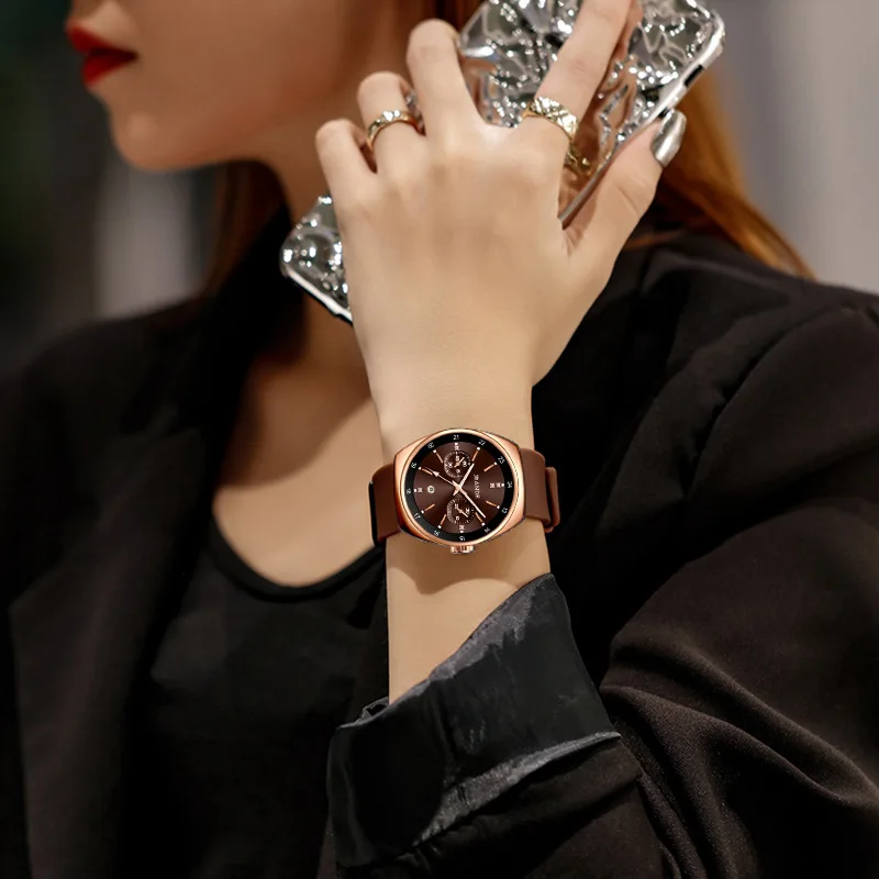 New Unisex, High-End Silicone Watch; Elegant Women'S Wristwatch Premium Quality Timepiece; Unique Watch; Perfect Gift For Women.