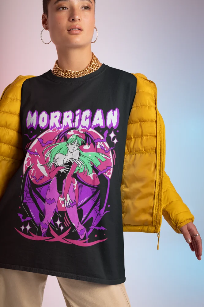 Morrigan Aensland T-shir Darkstalkers Shirt Girl Anime Waifu Gift Shirt All Size