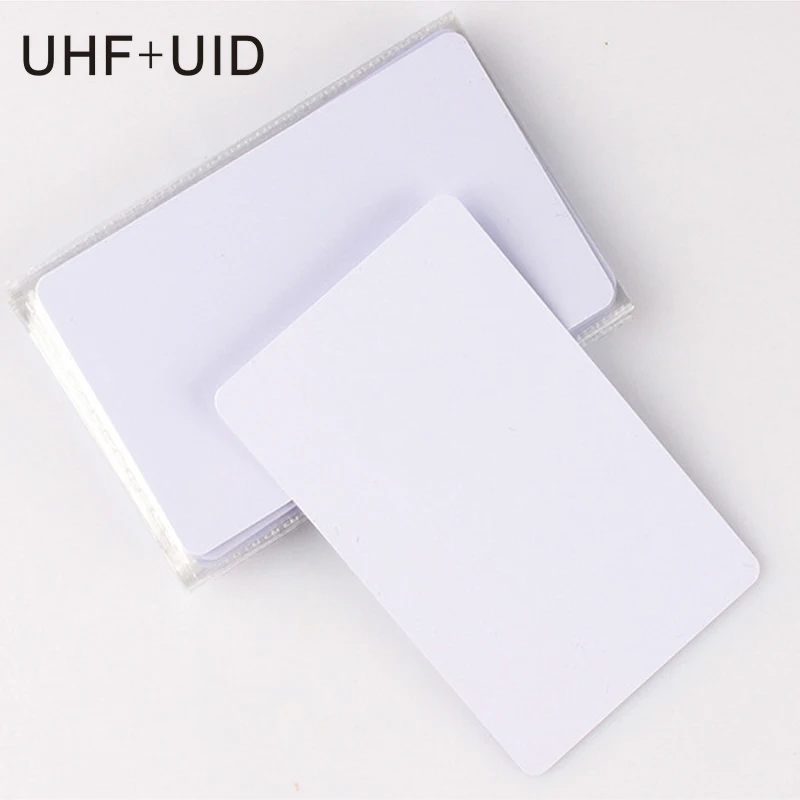 10pcs UHF 915mhz 6C Long Distance Smart Card, RFID Passive Label + 13.56Mhz UID Rewritable Chip Moddable Copy Token Key