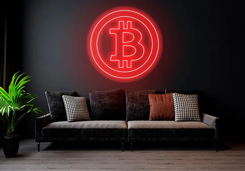 Custom LED Neon Light Llluminated Sign Bitcoin Bar Restaurant Shop Indoor Lamp Business Advertising Teen Room Wall Decoration