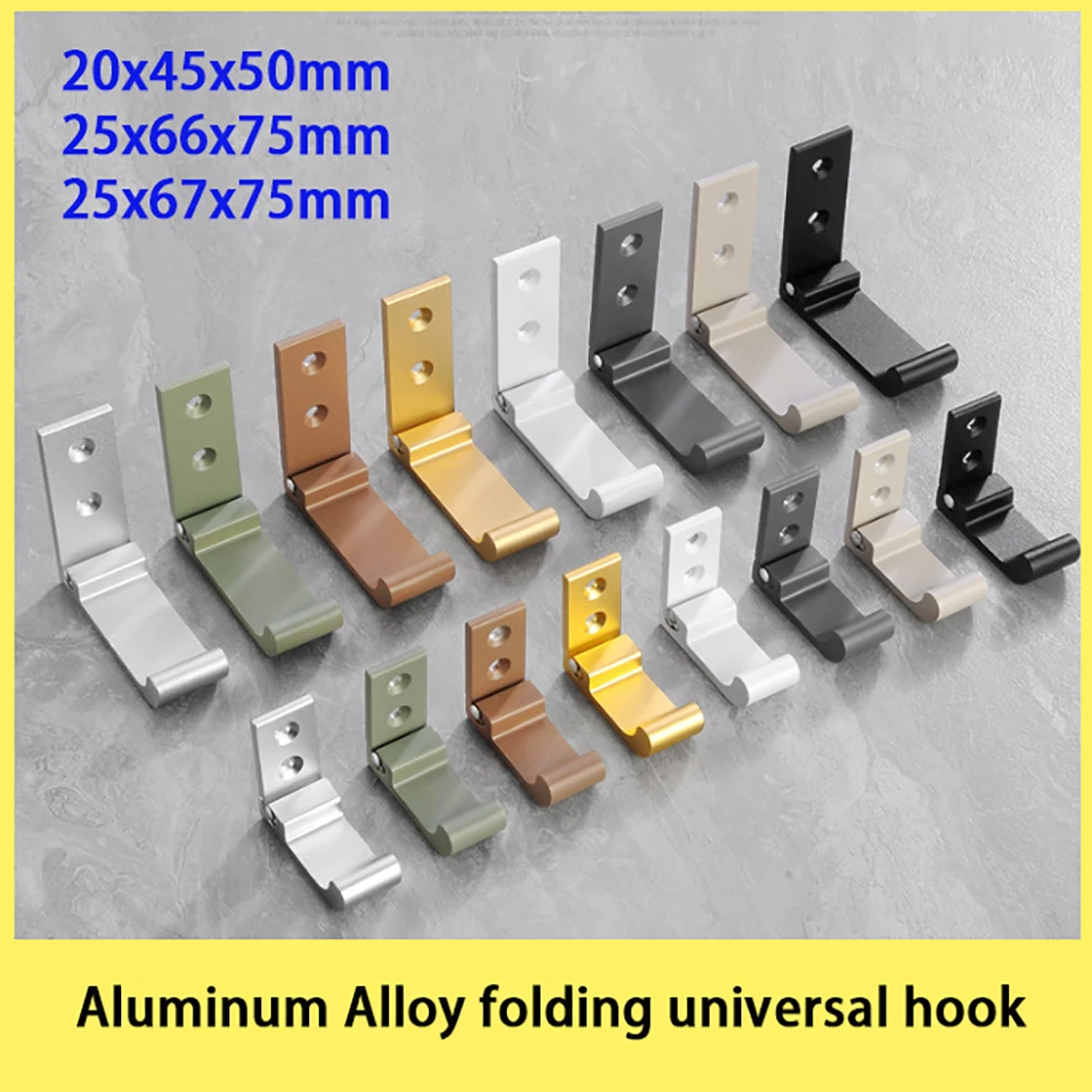 Aluminum Alloy Hook Hidden Self-Adhesive Clothes Hook Bathroom Kitchen Towel Rack Storage Cabinet Universal Single Hook Home