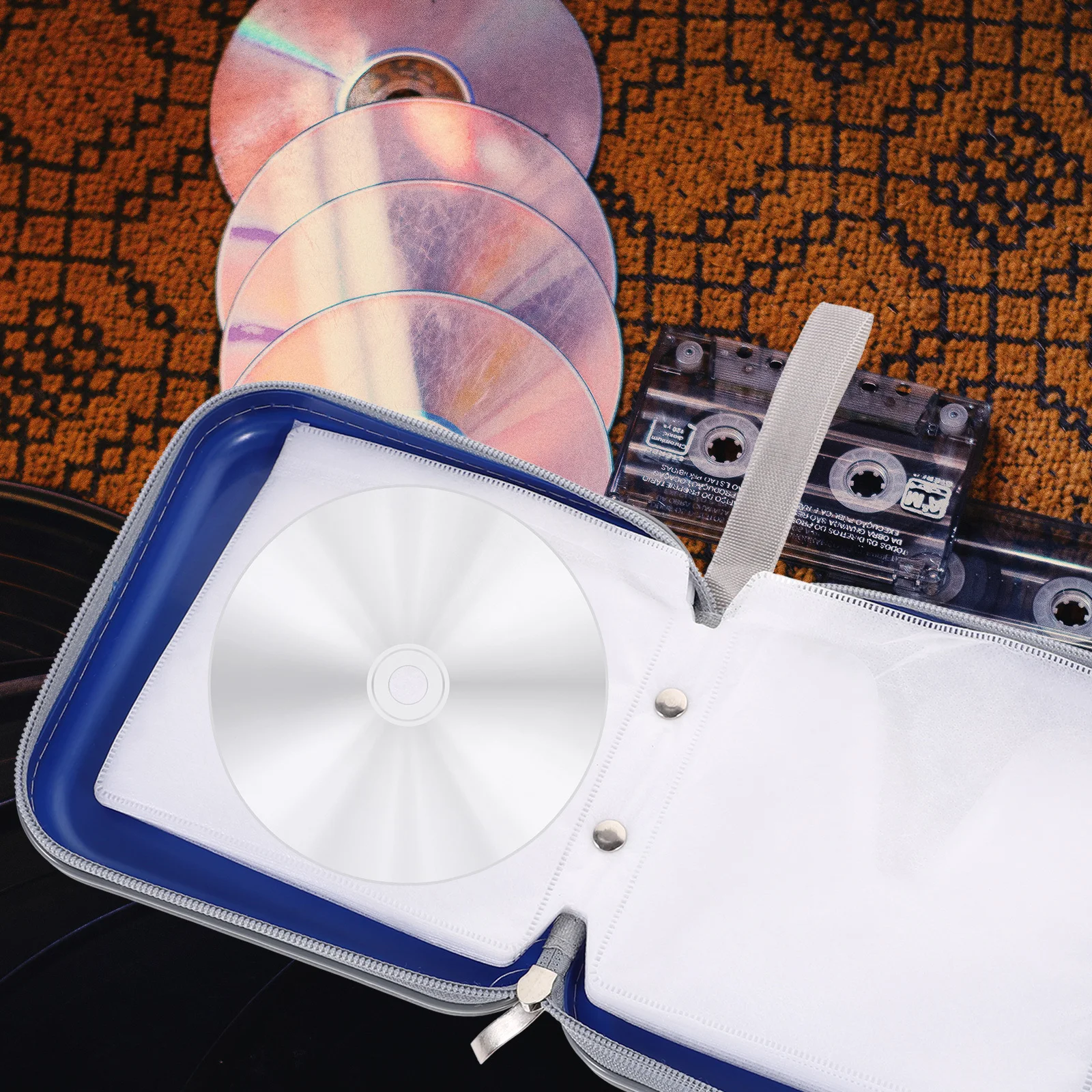 

2Pcs Cd Dvd Storage Pouch 40 Cds Capacity Strong Zipper Closure Slim Design Portable Disc Holder for Car Travel