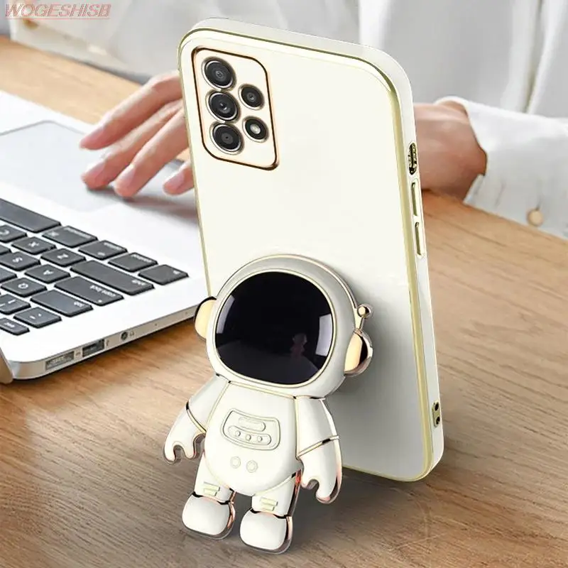 Square Case For Samsung Galaxy M54 M14 M53 M33 M23 M52 M42 M32 M12 M51 M31 M21s M11 M04 M02s M01s Astronaut Ring Phone Holder