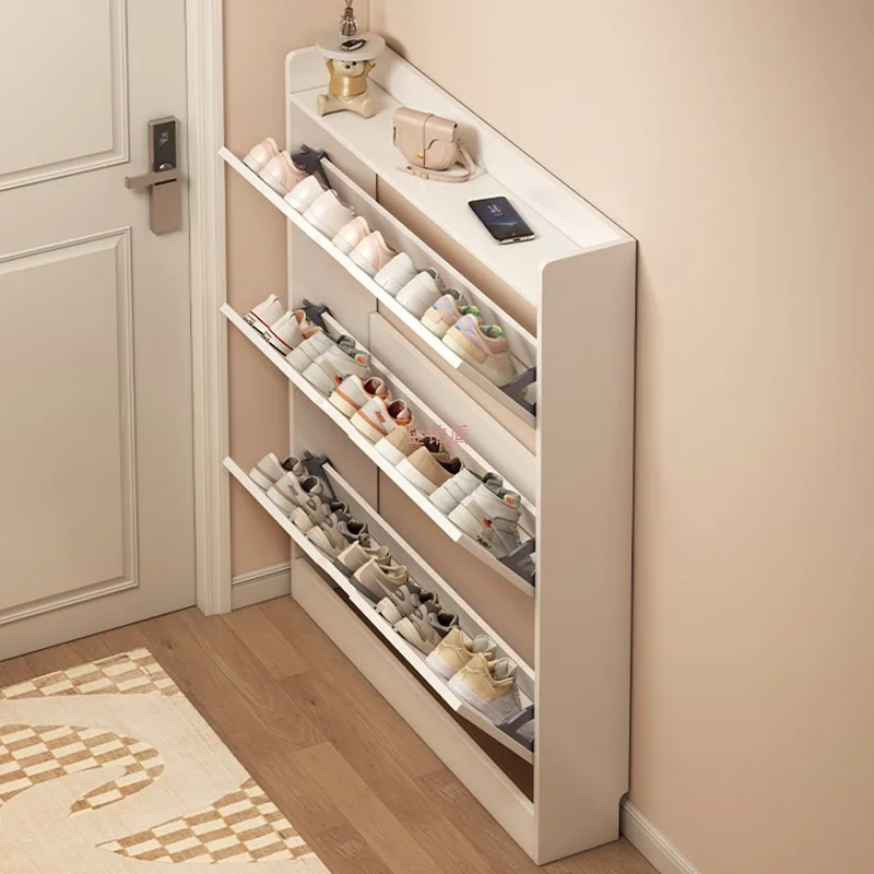 

Ultra-thin shoe cabinet, indoor storage at the door of the home, integrated with the entrance cabinet, small and narrow tipping