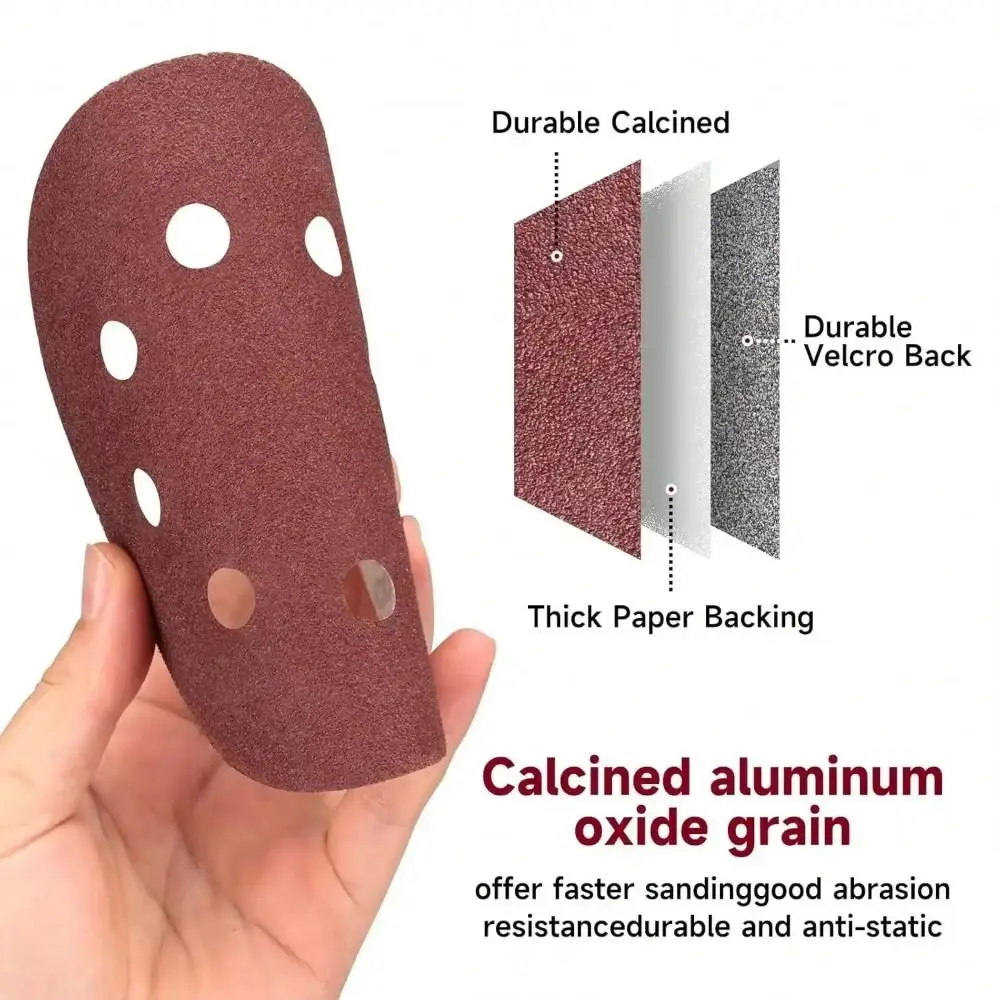50Pcs Round Sand Paper 8 Holes 40-200 Grit Orbital Sander Pads Anti-static Reusable Interface Grinding Pad Bench Grinder
