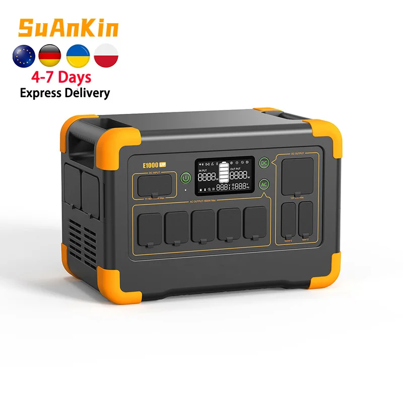 

EU In-stock Dropshipping 1800W 1024Wh Portable Power Station UPS Wifi Remote Control Outdoor Solar Panel Charging for Camping