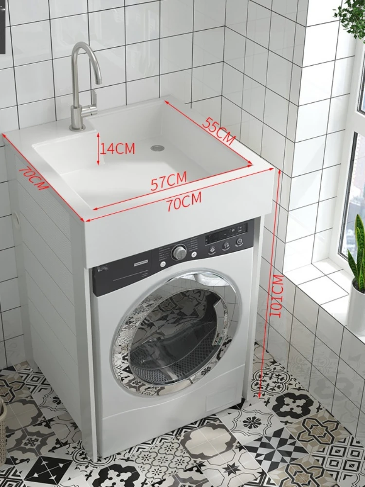 ZL Washing Machine Cabinet Combination Alumimum Hand Washing Washbasin All-in-One Machine Upper Basin Partner Cabinet