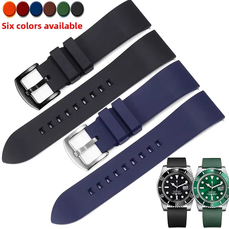20 21 22 23 24mm Quick Release FKM rubber watch band For Casio Seiko Tissot Citizen Omega Longines sport Silicone strap bracelet