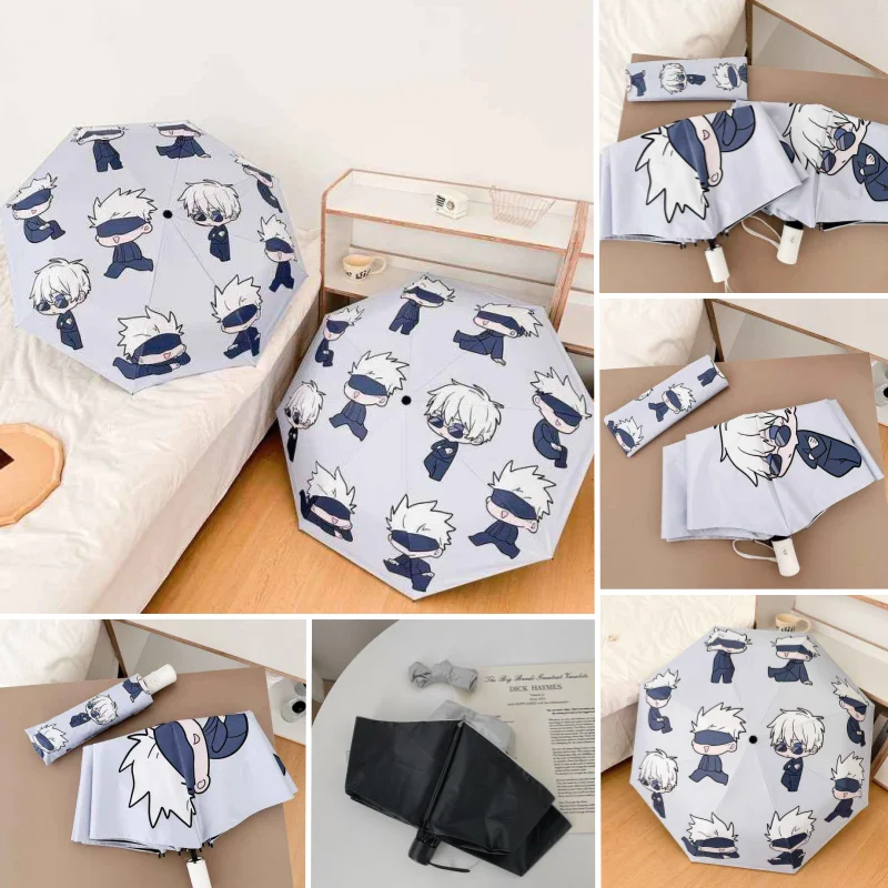 

Jujutsu Kaisen Gojo Satoru Doujin Peripheral Sun Umbrella Cute Sunshade And Sun Protection Fully Folding Automatic Umbrella Gift