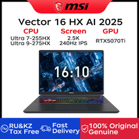 2025 MSI Vector 16 HX AI Gaming Laptop 16 Inch 2.5K 240Hz IPS Screen Netbook Ultra 9-275HX 32GB 1TB RTX5070Ti Netbook Computer