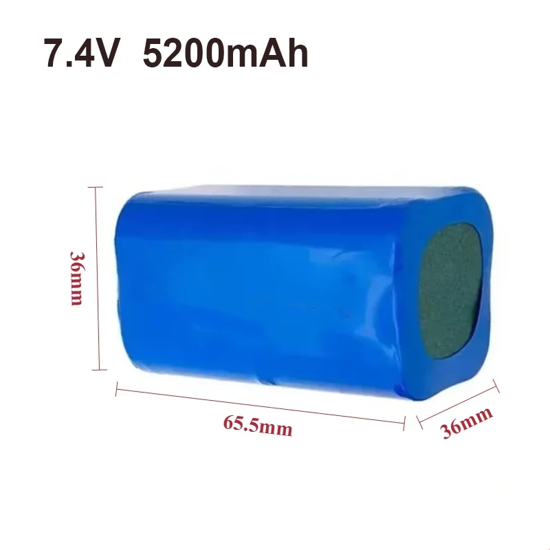 7.4V 18650 Lithium Battery Pack 5200mAh Rechargeable Battery for Solar Light Megaphone Speaker Protection Board+XH2.54-3P Plug