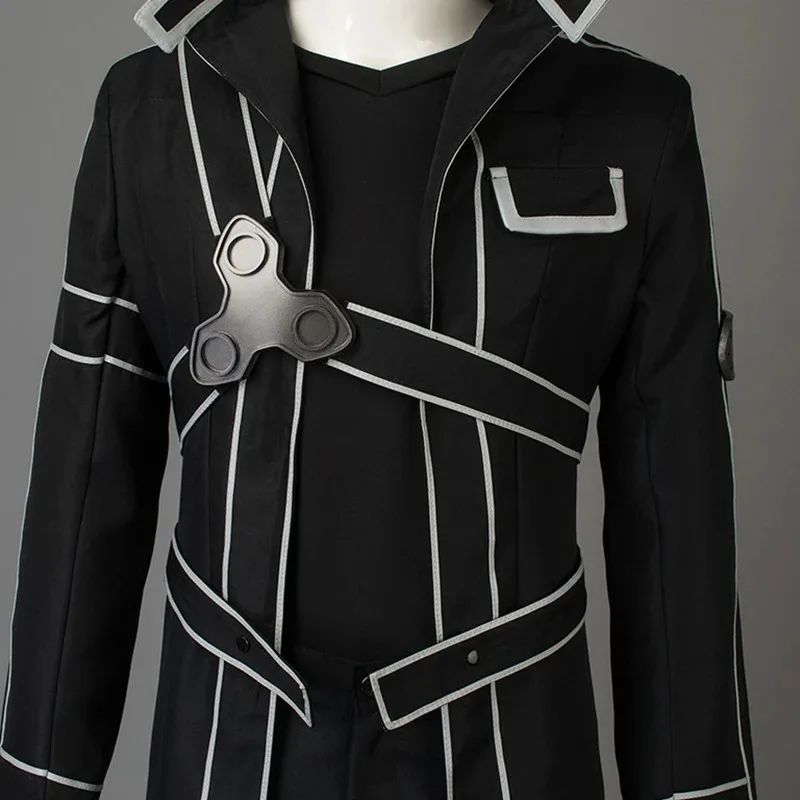 ss13Anime Sword Art Online Cosplay Costume Kirito Kazuto Kirigaya Jacket Shirt Pants High Quality Any Size Outfit Custom Made