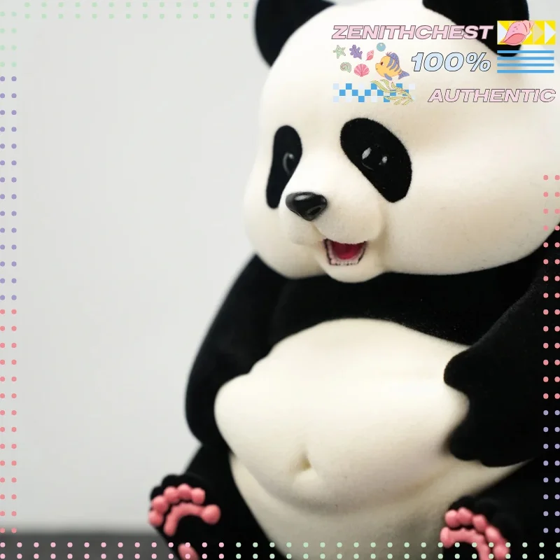 Auténtica figura de Panda en miniatura, bonito diseño que agarra el vientre, juguete coleccionable Ideal, una experiencia como ninguna otra muñeca Adorable