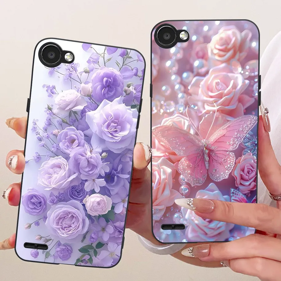 Funda para LG Q6 M700 M703 con diseño de flores, fundas de silicona suave para teléfono LG Q6 Q6+ LGQ6, funda trasera protectora para LG Q6 Alpha 5,5 pulgadas
