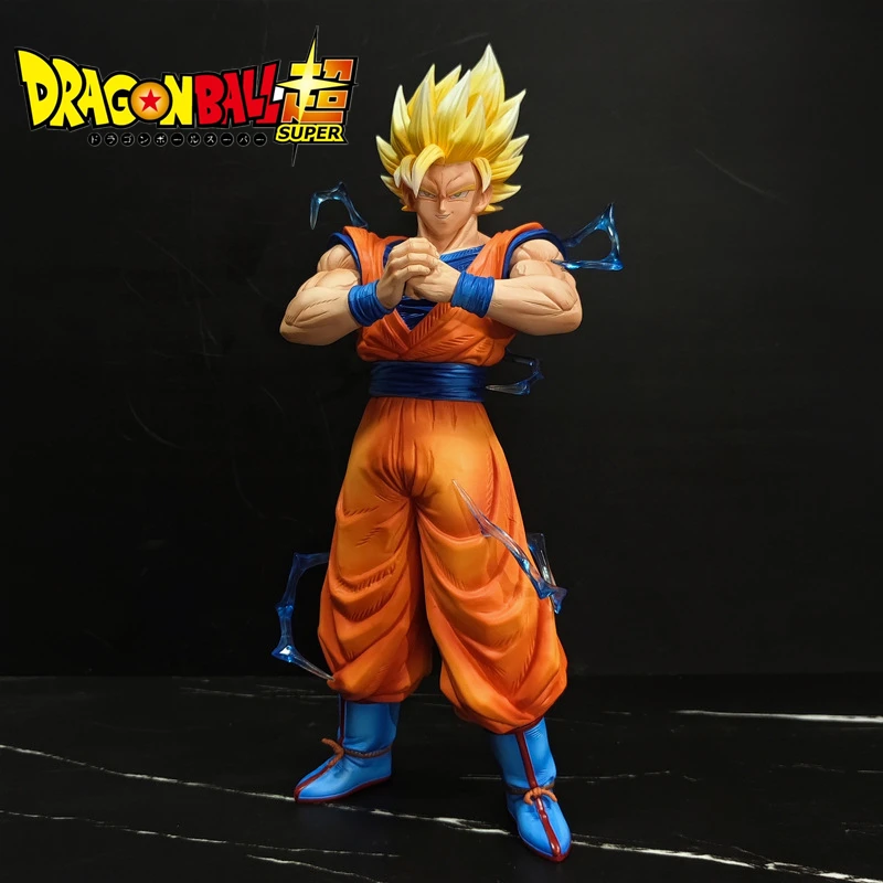 

Anime Dragon Ball 30cm Super 2 Goku Model Hand-made Son Goku Super Saiyan Statue Action Figure PVC Collection Desktop Ornaments