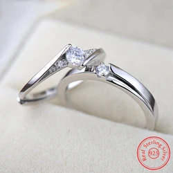 925 Sterling Silver New Man's High Quality Fashion Jewelry Crystal Zircon Couple Ring For Woman XY0343