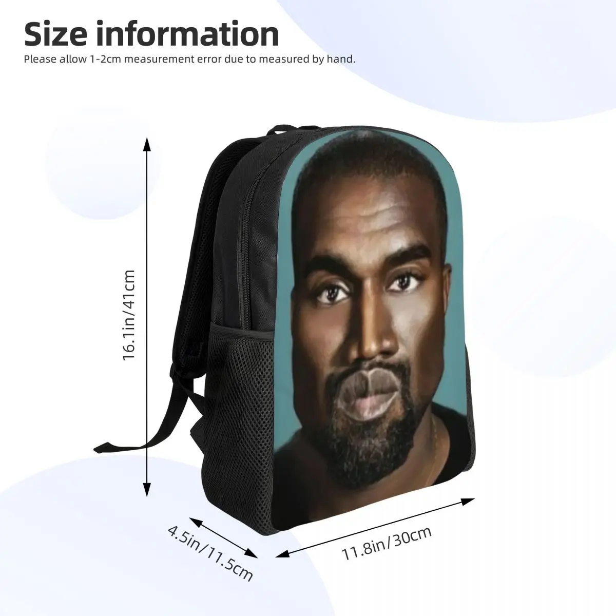 Funny Kanye West Meme Student Backpack School Bag Hiking Travel Daypack for Men Women Fashion Bookbag Shoulder Bags