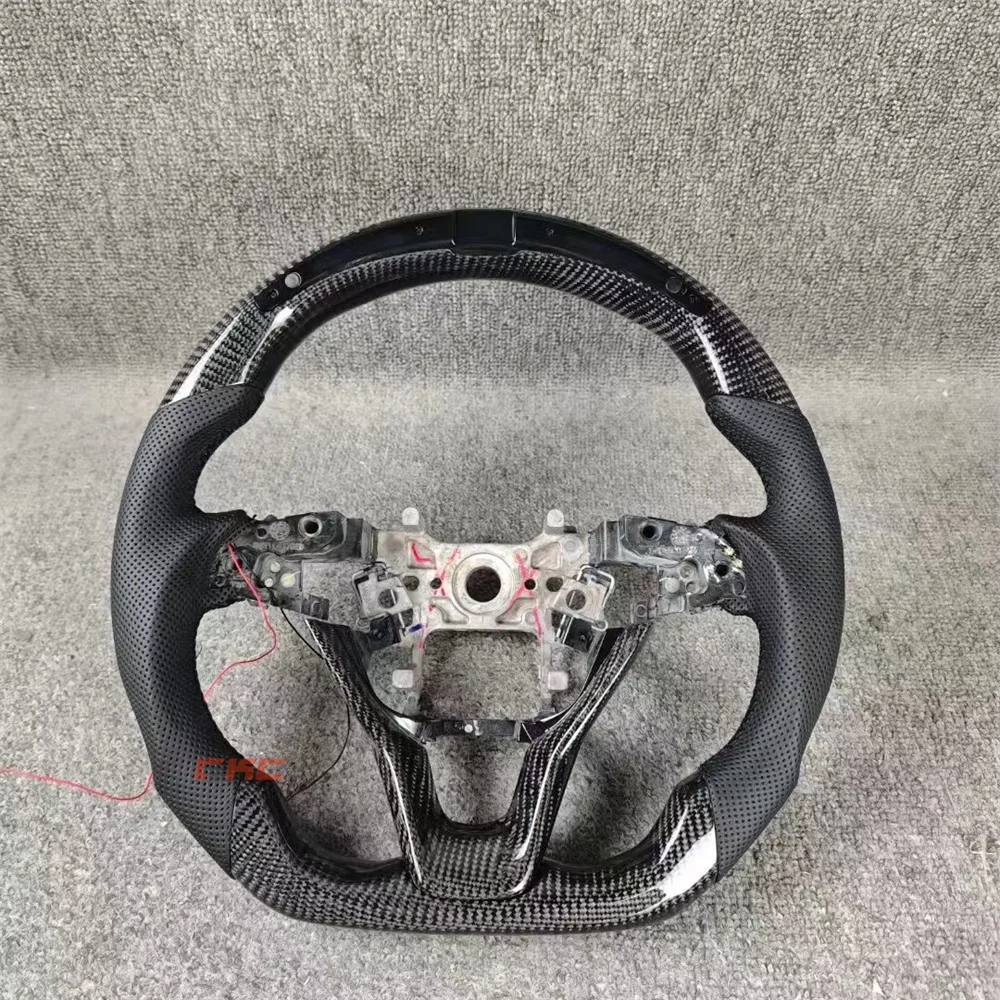 

Customized black Carbon Fiber Perforated Leather steering wheel For Honda Accord 10th 2018 2019 2020 2021 2022 2023