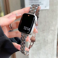 Stainless Steel Watch Band for Apple Watch Series 9876SE54321Ultra ,for iWatch 45/41mm 38/40mm 42/44/49mm Slim Metal Bracelet