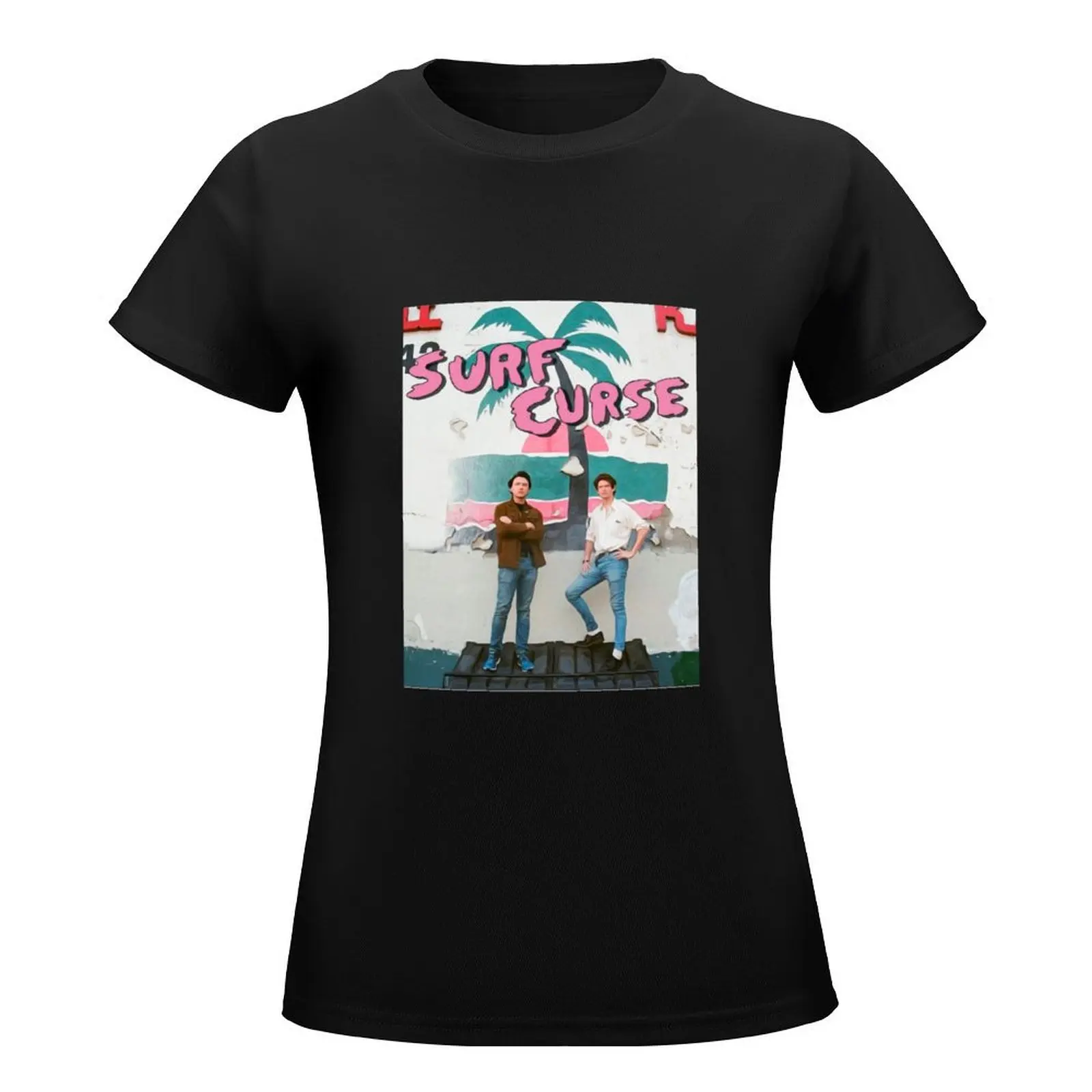 Surf curse oil painting design T-Shirt cute tops summer tops funny black t shirts for Women