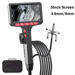 5-Zoll-Endoskop, 3,9/6,0-mm-Kamera, HD 1080P mit LED-Beleuchtung für die Kfz-Reparatur, Sanitärinspektion, kann zoom werden