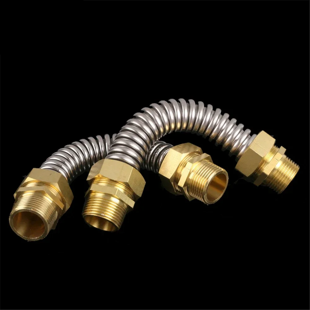 304 Stainless Steel Central Air Conditioning Bellows 4 Points 6 Points  Double Outer Wire  Copper Head Metal Tube Fan Coil