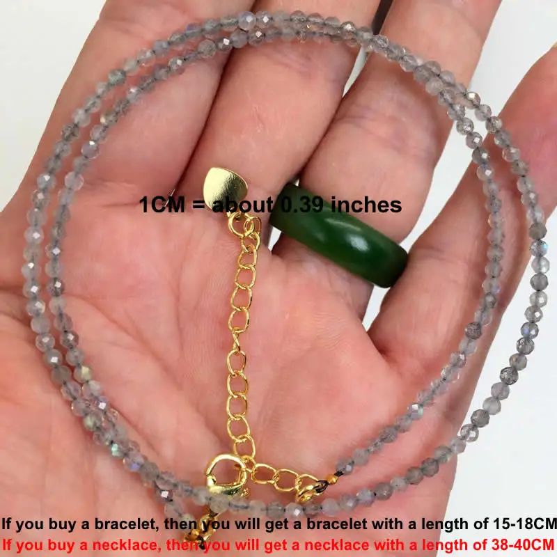 Facettierte Edelsteine 2-3mm Perlen Halskette Armband Kristall Quarz Achat Labradorit Amazon Choker Herren Damen Schmuck Party Geschenk – Detail 13