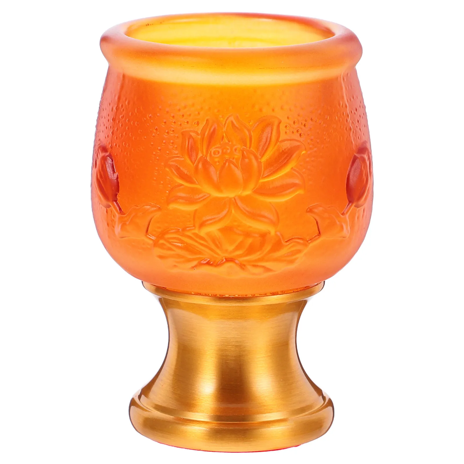 Elegant Vintage Alloy Goblet Medium Capacity for Home Temple Offering Ritual Worship Easy to Clean Decorative Holy Cup