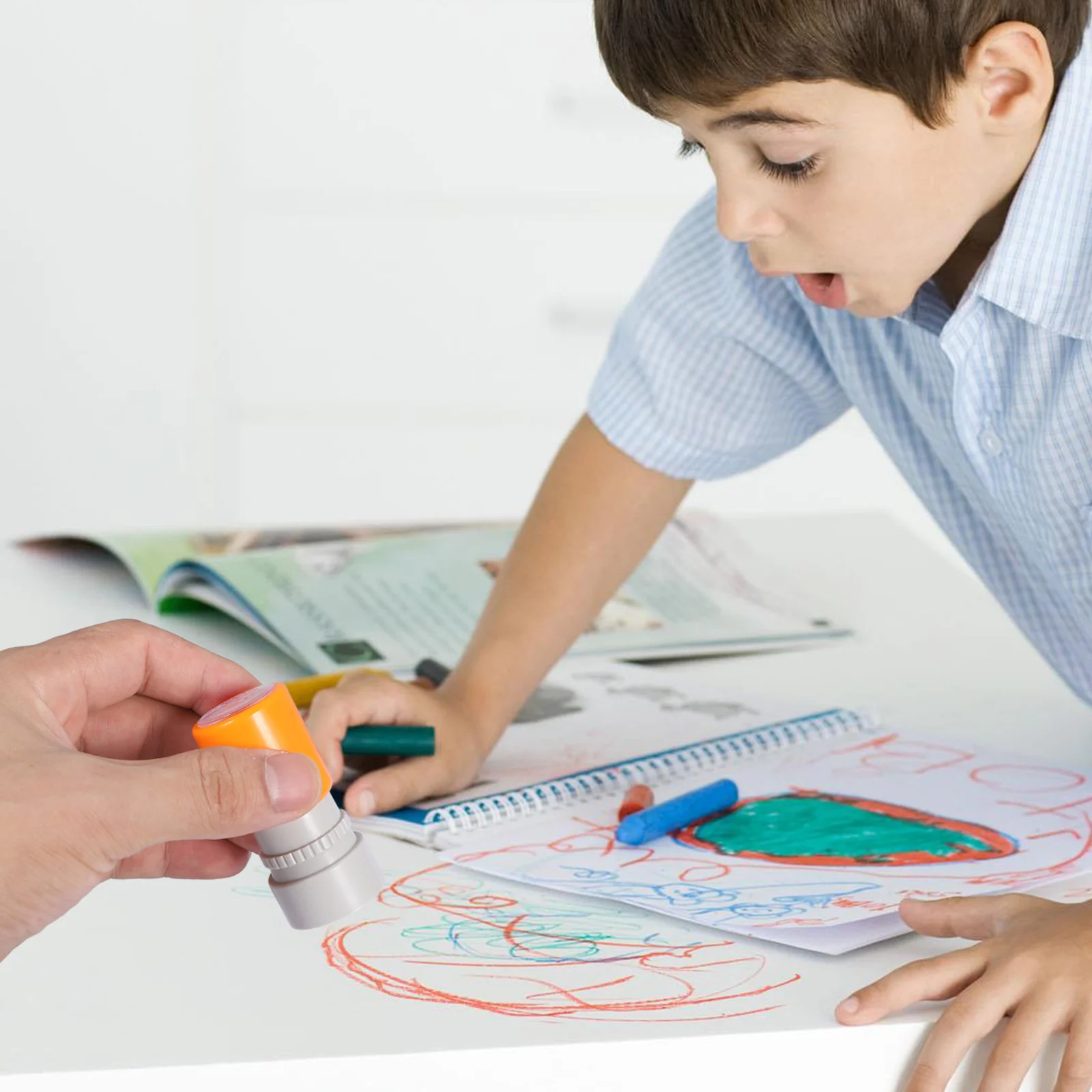 4 pçs adorável carimbo de ensino incentivar capítulo dos desenhos animados crianças selos para artesanato design simples stamper