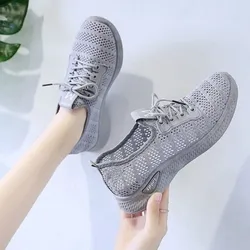 Kobiety buty 2022 Mesh oddychające płaskie buty damskie platformy trampki na koturnie kobiety drążą obuwie Zapatillas De Mujer