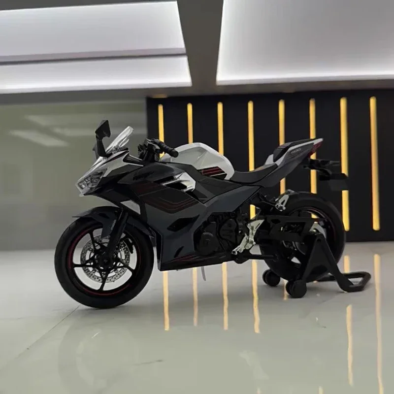 

Miniatures 1/12 Kawasaki Ninja 400 Alloy Diecast Motorcycle Model Vehicle Collection Sound & Light Off Road AChristmas Toy Car