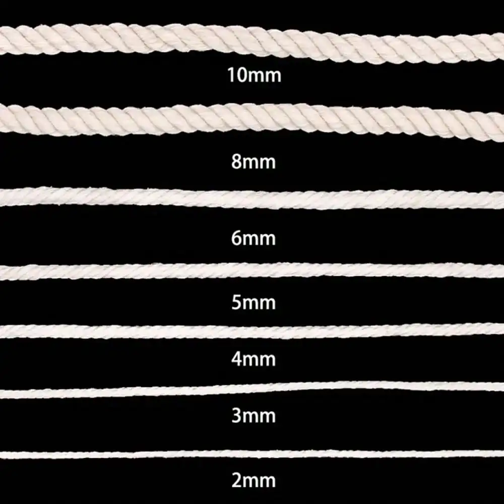 Makramee-Kordel, Seil, Schnur, natürliche Baumwolle, gedrehter Makramee-Garn, geflochten, für Handarbeiten, DIY, Heimtextilien, Dekoration – Detail 1