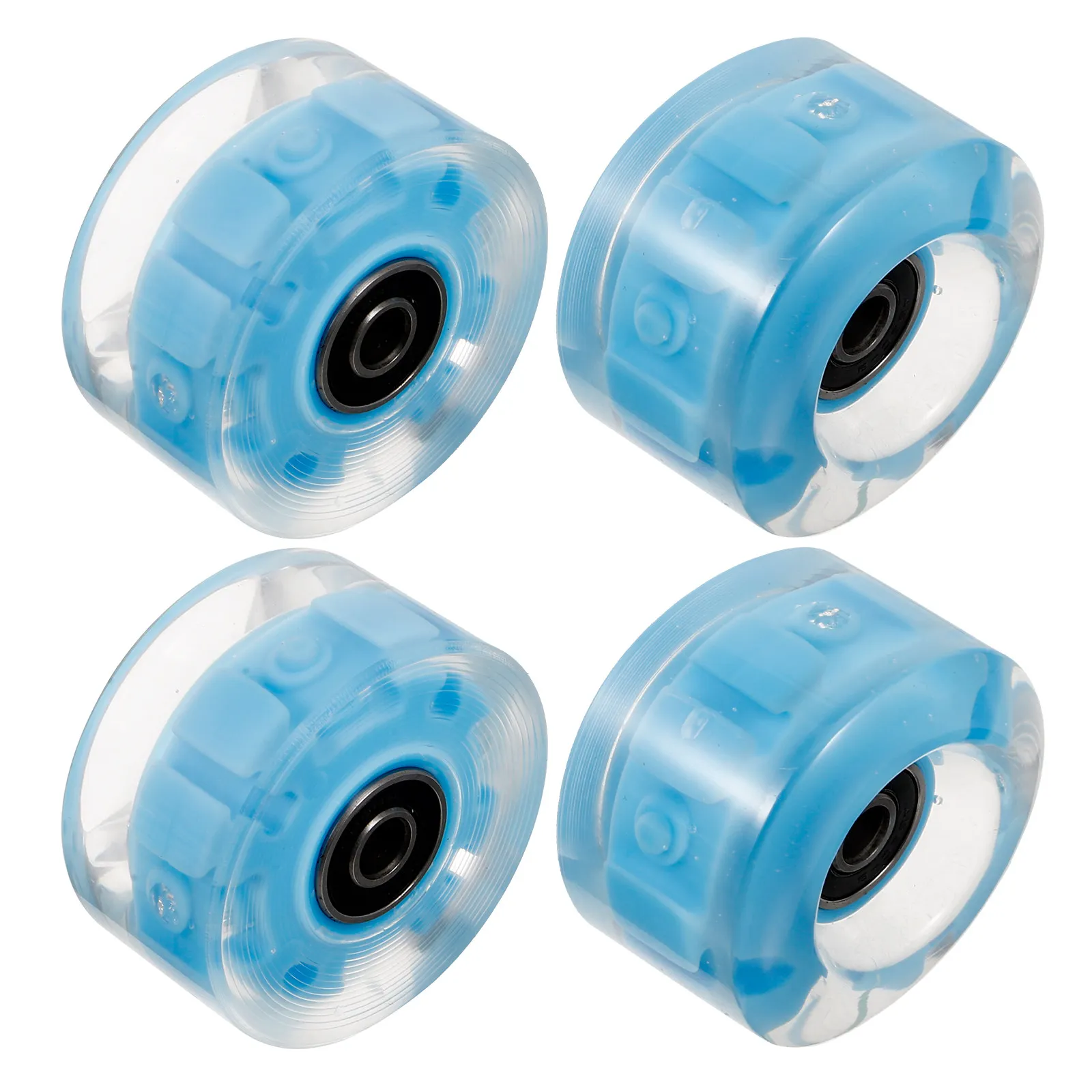 

4 шт. светящиеся роликовые колеса для коньков, светящиеся полиуретановые колеса для катания на улице и в помещении, обеспечивающие плавное скольжение, износостойкие, с резиновыми подшипниками