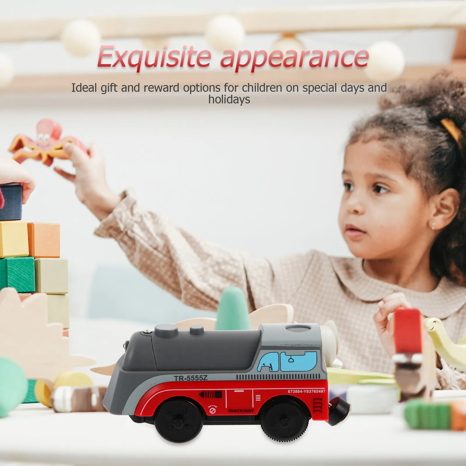 

1Pcs Electric Train Head Alloy Locomotive Plaything Connectable Cognitive Gift Electric Train Plaything