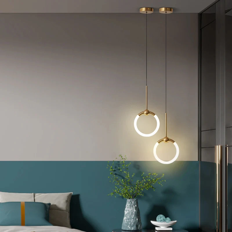 

White Ball Tube LED Pendant light luxury chandelier Bedroom Bar Aisle Bedside Minimalist restaurant Background wall decoration