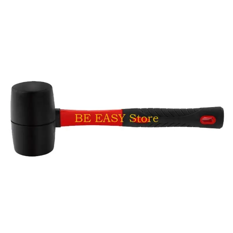 E28F Solid Rubber Mallet Fiber Grip Handle Protect Ceramic Tiles from Damage