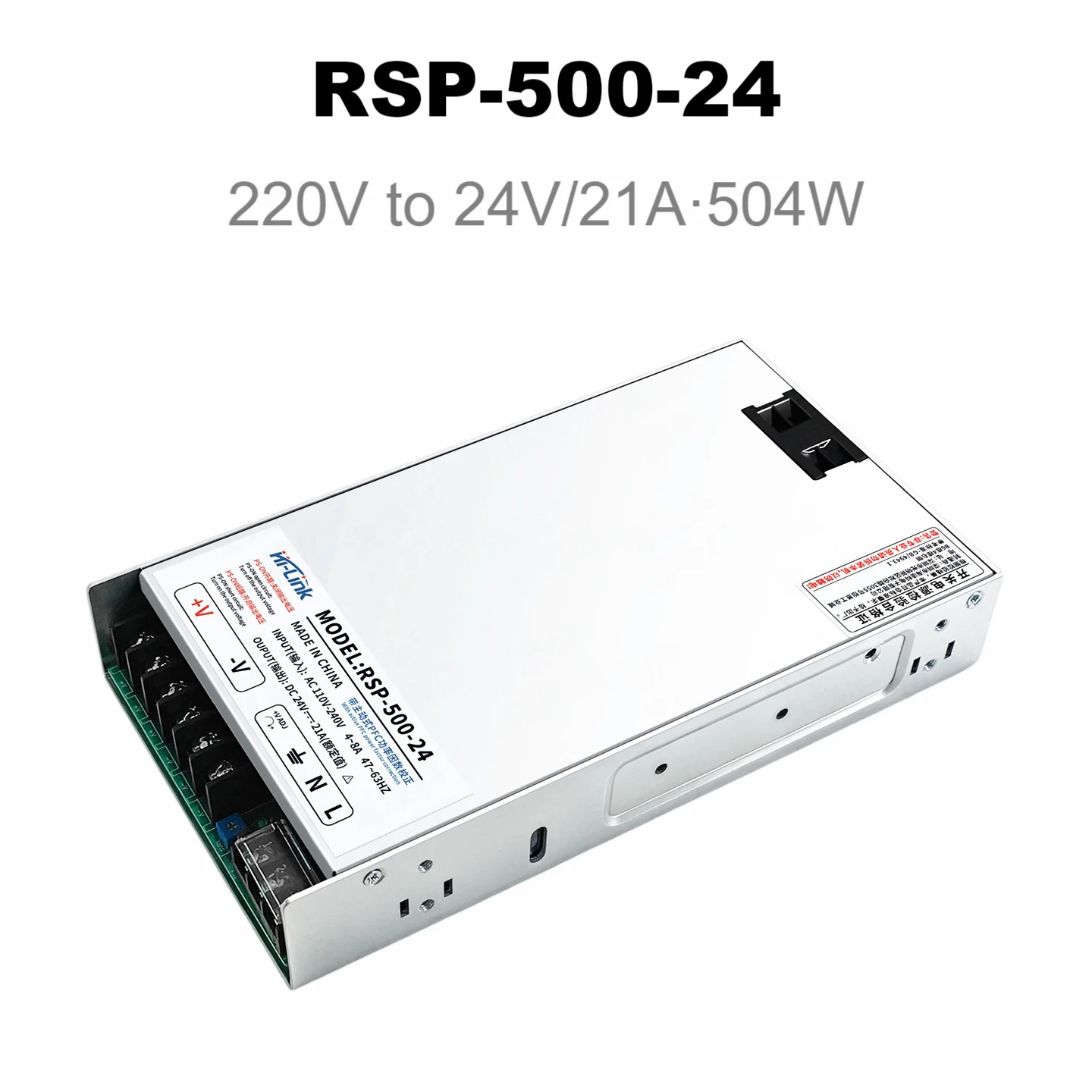 HI-LINK RSP-500 Series 500W Switching Power Supply AC-DC Single Output 12V 15V 24V 36V 48V Optional Industrial Power Adapter