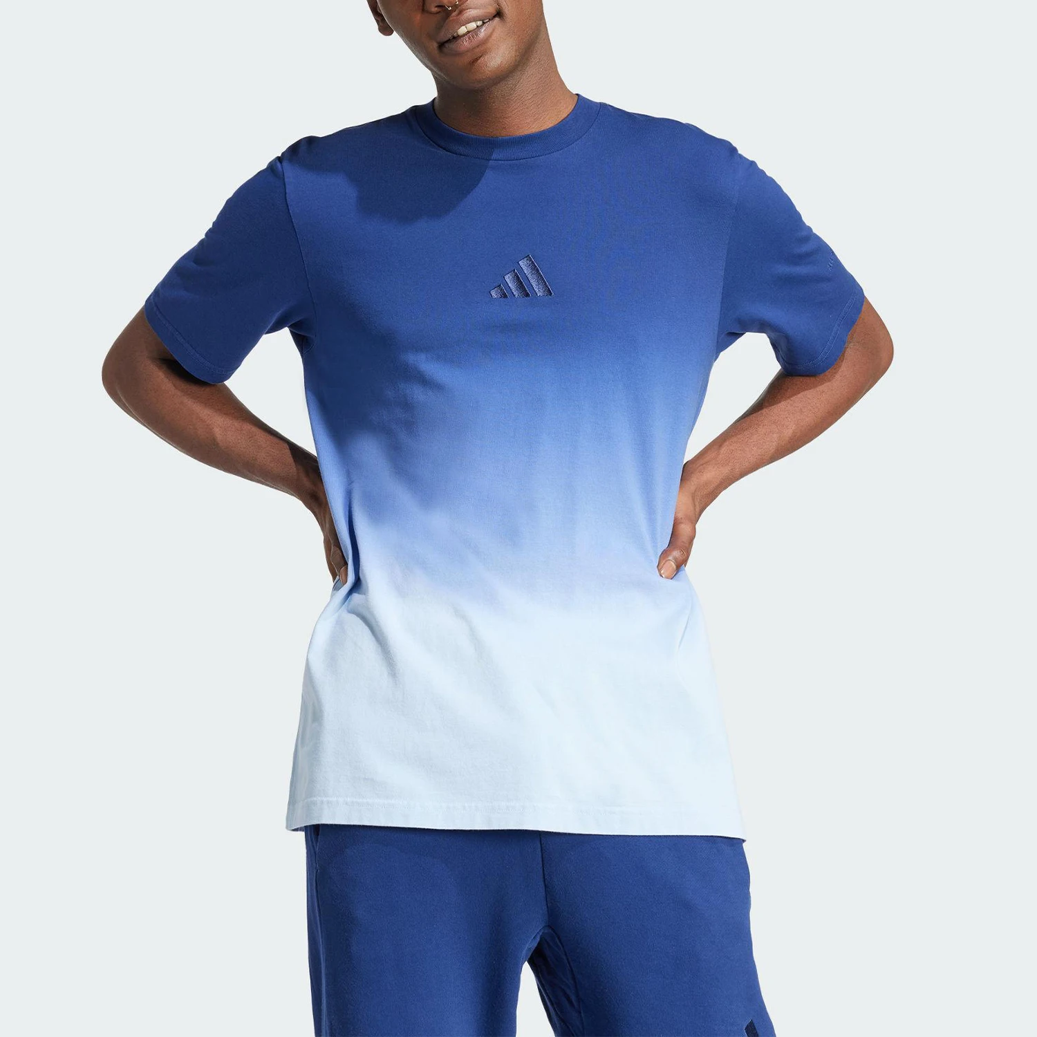 

Adidas Официальный оригинальный новый мужской спортивный вязаный дышащий с коротким рукавом с градиентом JJ3697