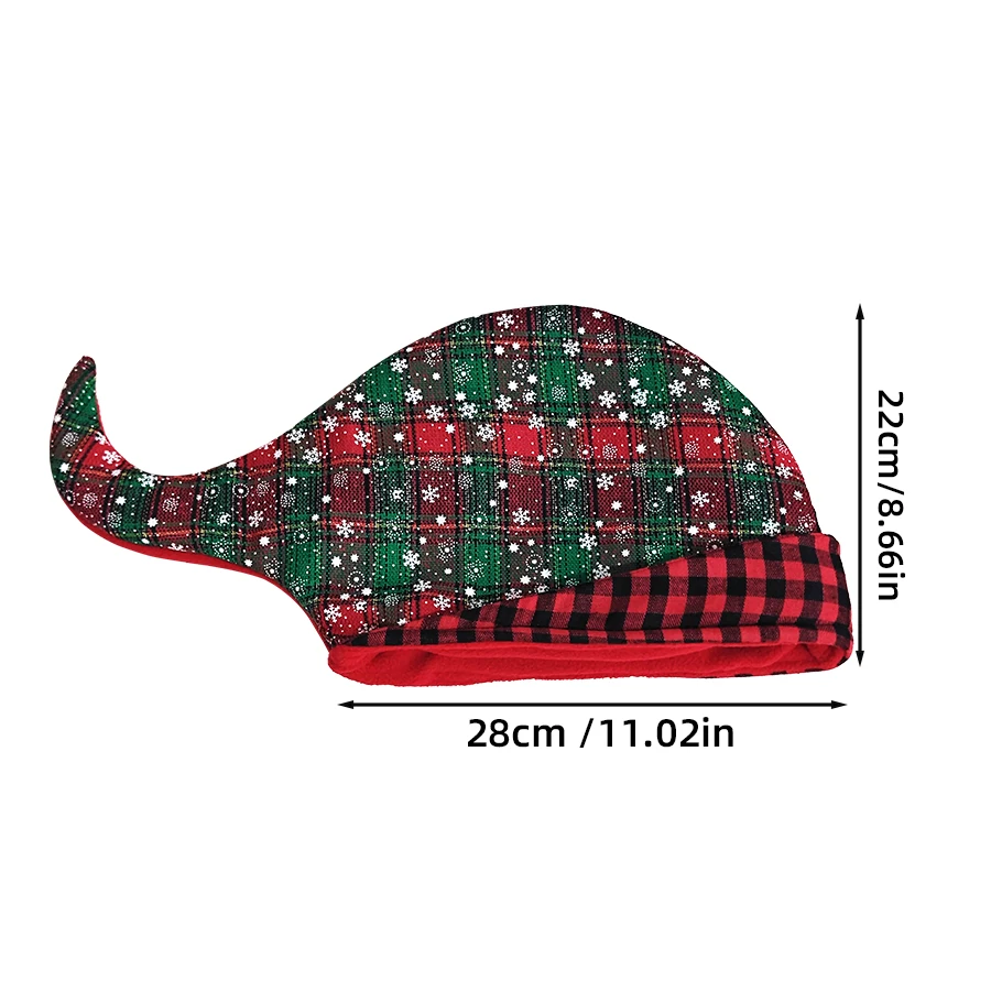 قبعة عيد الميلاد المزخرفة بذيل طويل لعيد الميلاد مناسبة لكل من الرجال والنساء، مستلزمات حفلات العطلات الحمراء، هدايا السنة الجديدة