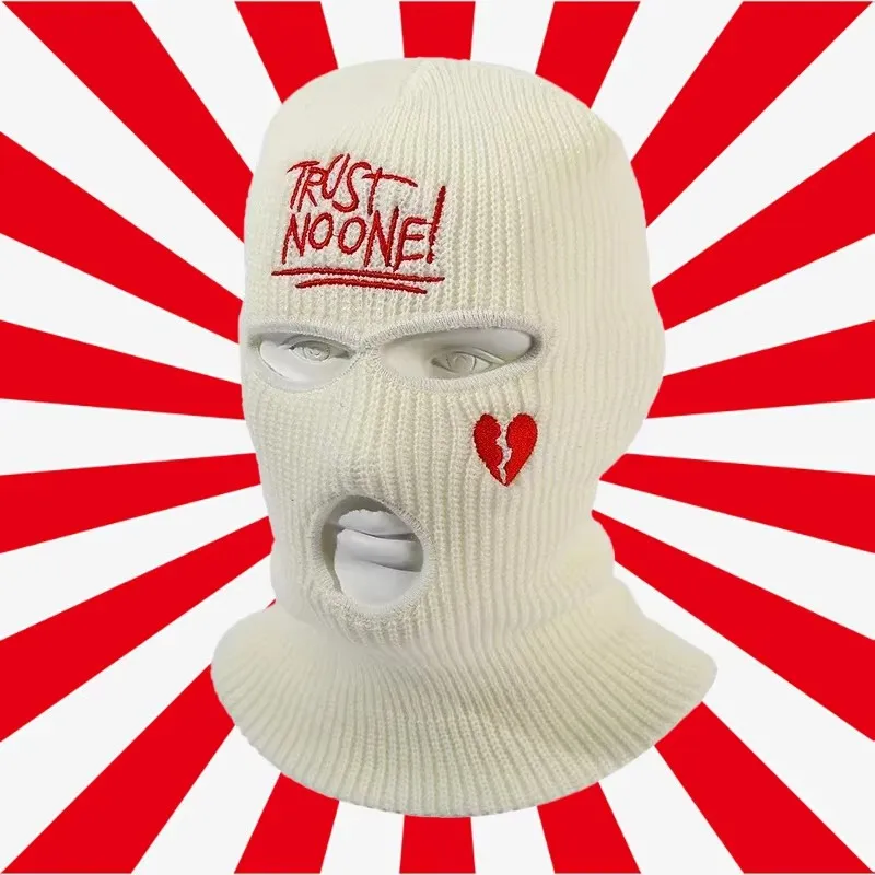 Trost Noone التطريز ثلاثة حفرة بالاكلافا متماسكة قبعة الجيش التكتيكية CS الشتاء التزلج ركوب قناع قبعة حفلة موسيقية قناع دافئ