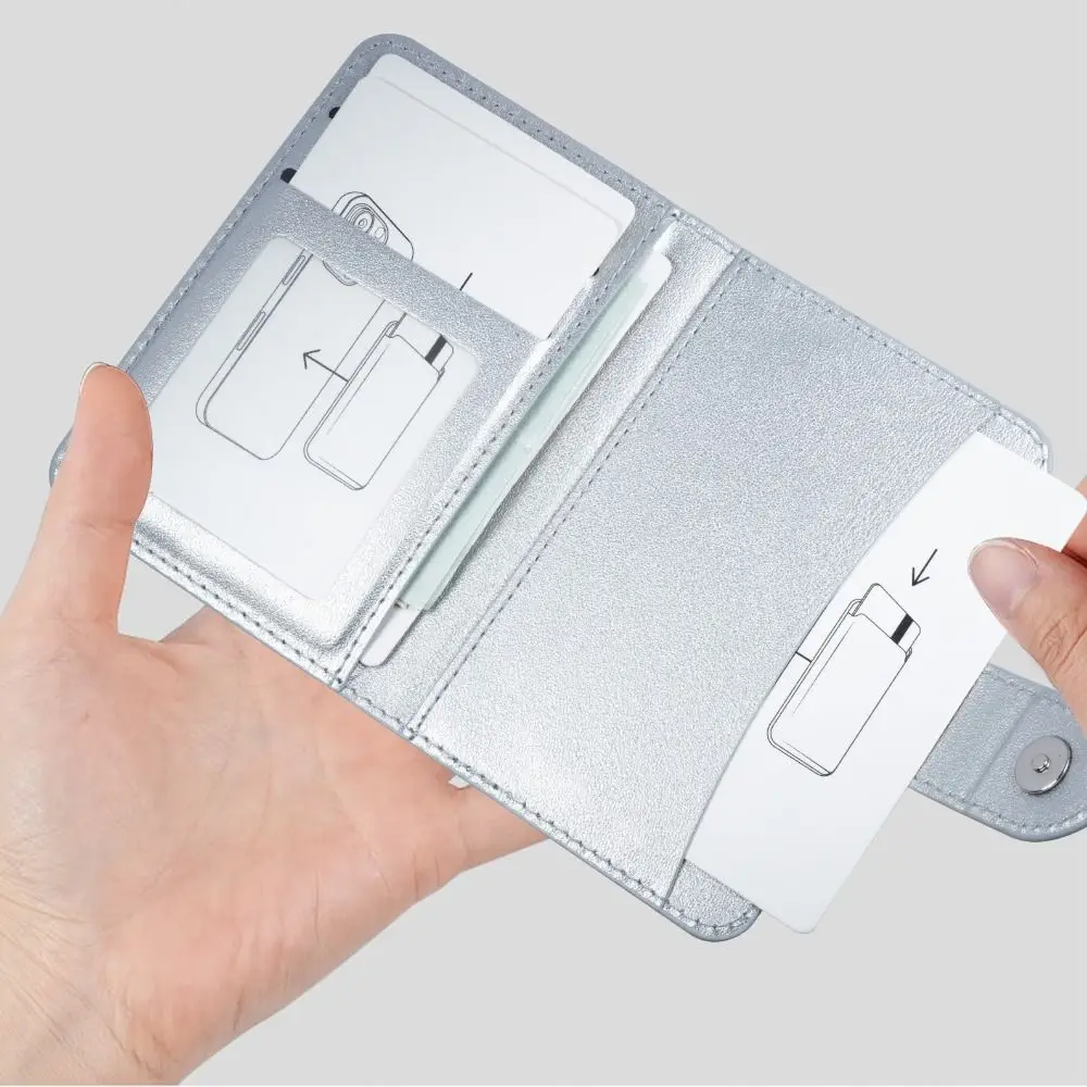 ل Magsafe محفظة حامل بطاقة الهاتف السلامة مكافحة سرقة حافظة للبطاقات جلدية قابلة للطي آيفون 17 16 15 14 13 سلسلة #3